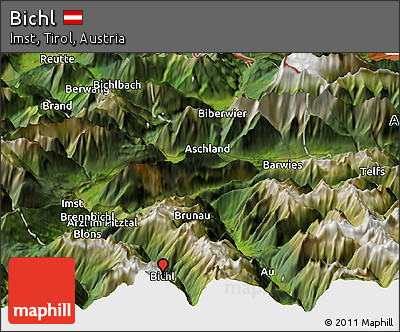 Satellite Panoramic Map of Bichl