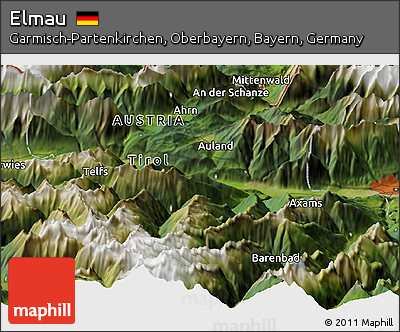 Satellite Panoramic Map of Elmau