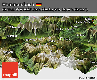 Satellite Panoramic Map of Hammersbach