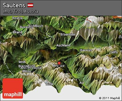 Satellite Panoramic Map of Sautens