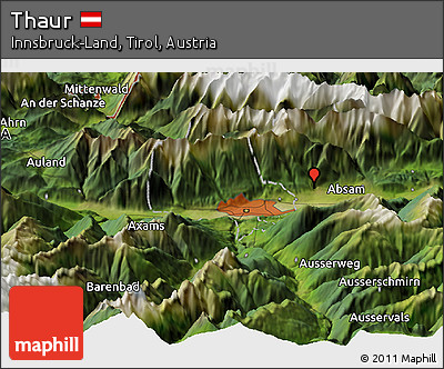 Satellite Panoramic Map of Thaur