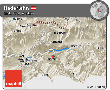 Shaded Relief Panoramic Map of Haderlehn