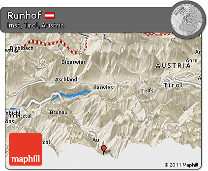 Shaded Relief Panoramic Map of Runhof