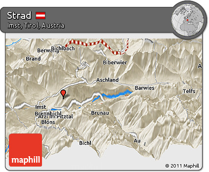 Shaded Relief Panoramic Map of Strad