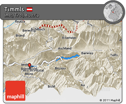 Shaded Relief Panoramic Map of Timmls