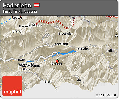 Shaded Relief Panoramic Map of Haderlehn