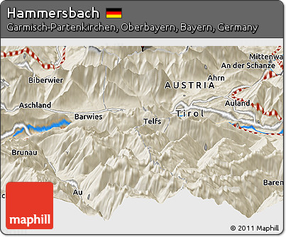 Shaded Relief Panoramic Map of Hammersbach