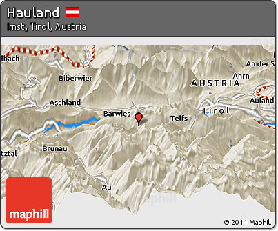 Shaded Relief Panoramic Map of Hauland