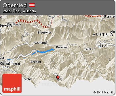 Shaded Relief Panoramic Map of Oberried