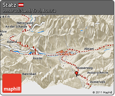 Shaded Relief Panoramic Map of Statz
