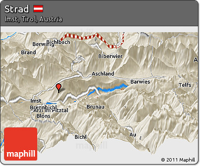 Shaded Relief Panoramic Map of Strad