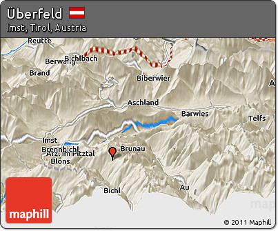 Shaded Relief Panoramic Map of Überfeld