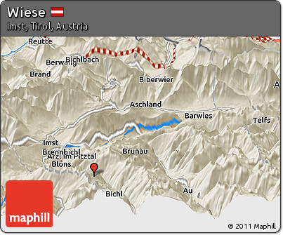Shaded Relief Panoramic Map of Wiese