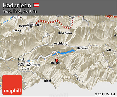 Shaded Relief Panoramic Map of Haderlehn