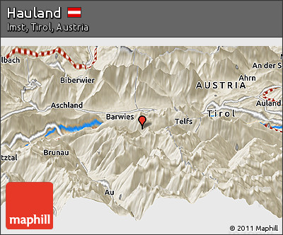Shaded Relief Panoramic Map of Hauland
