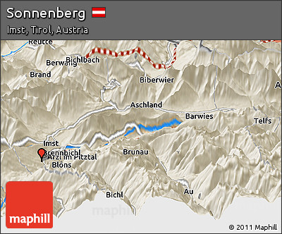 Shaded Relief Panoramic Map of Sonnenberg