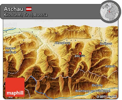 Physical 3D Map of Aschau