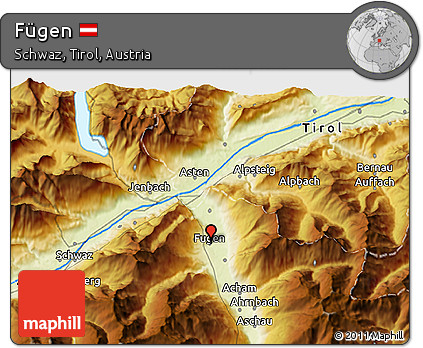 Physical 3D Map of Fügen