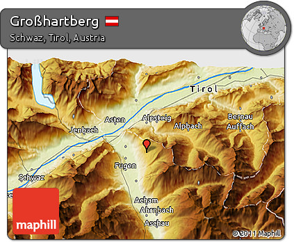 Physical 3D Map of Großhartberg