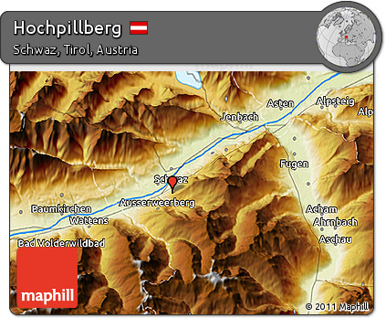 Physical 3D Map of Hochpillberg