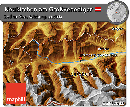 Physical 3D Map of Neukirchen Am Großvenediger