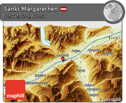 Physical 3D Map of Sankt Margarethen