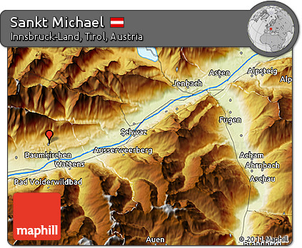 Physical 3D Map of Sankt Michael