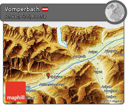 Physical 3D Map of Vomperbach