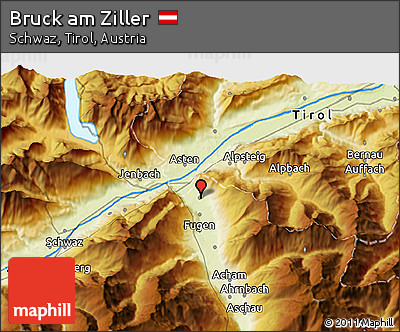 Physical 3D Map of Bruck Am Ziller