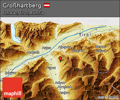 Physical 3D Map of Großhartberg