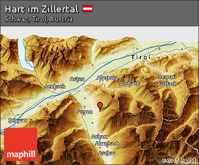 Physical 3D Map of Hart Im Zillertal