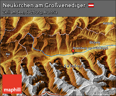 Physical 3D Map of Neukirchen Am Großvenediger