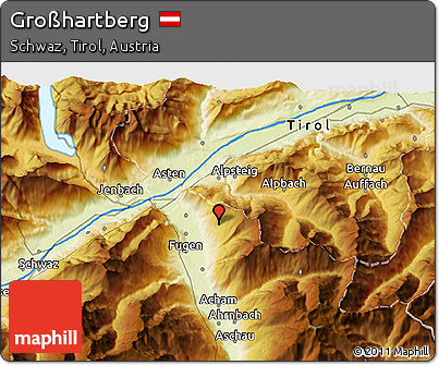 Physical 3D Map of Großhartberg
