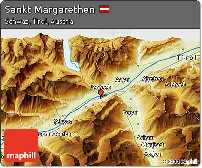 Physical 3D Map of Sankt Margarethen