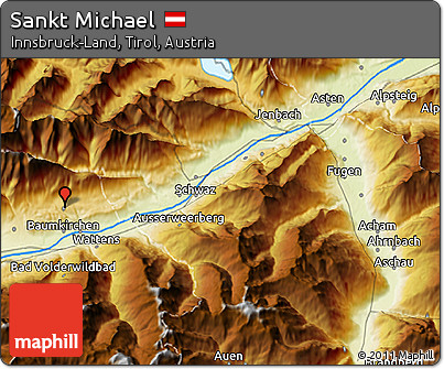 Physical 3D Map of Sankt Michael