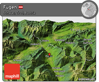 Satellite 3D Map of Fügen