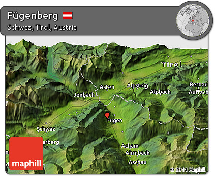 Satellite 3D Map of Fügenberg