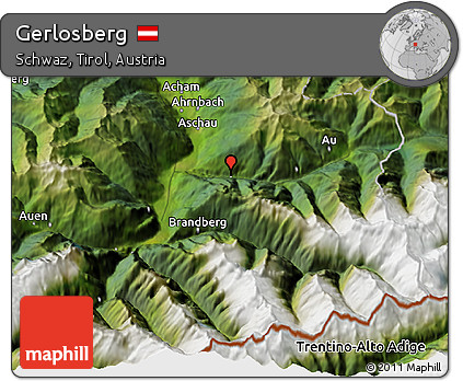 Satellite 3D Map of Gerlosberg
