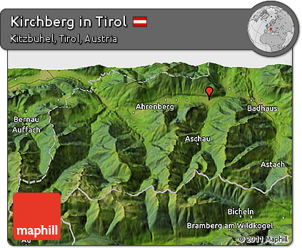 Satellite 3D Map of Kirchberg In Tirol