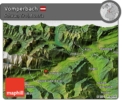 Satellite 3D Map of Vomperbach