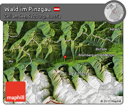 Satellite 3D Map of Wald Im Pinzgau