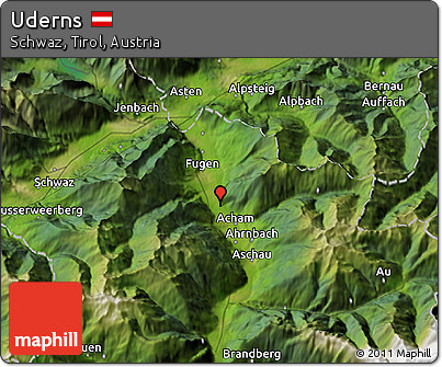 Satellite 3D Map of Uderns
