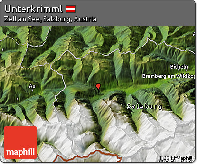 Satellite 3D Map of Unterkrimml