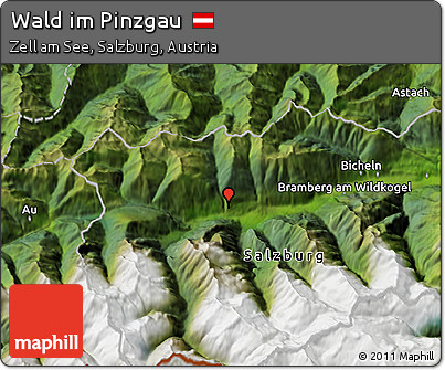 Satellite 3D Map of Wald Im Pinzgau