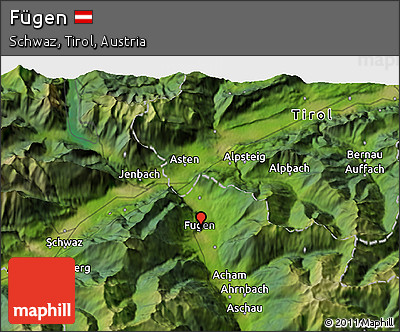 Satellite 3D Map of Fügen
