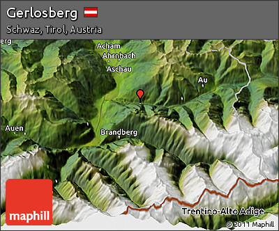 Satellite 3D Map of Gerlosberg