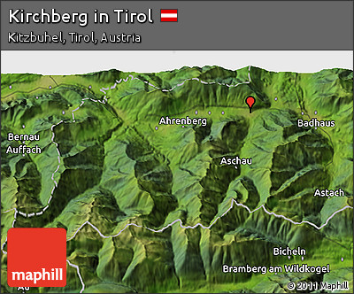 Satellite 3D Map of Kirchberg In Tirol
