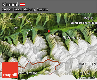 Satellite 3D Map of Krimml