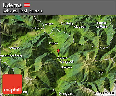 Satellite 3D Map of Uderns