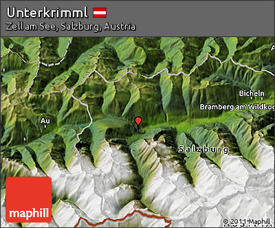 Satellite 3D Map of Unterkrimml